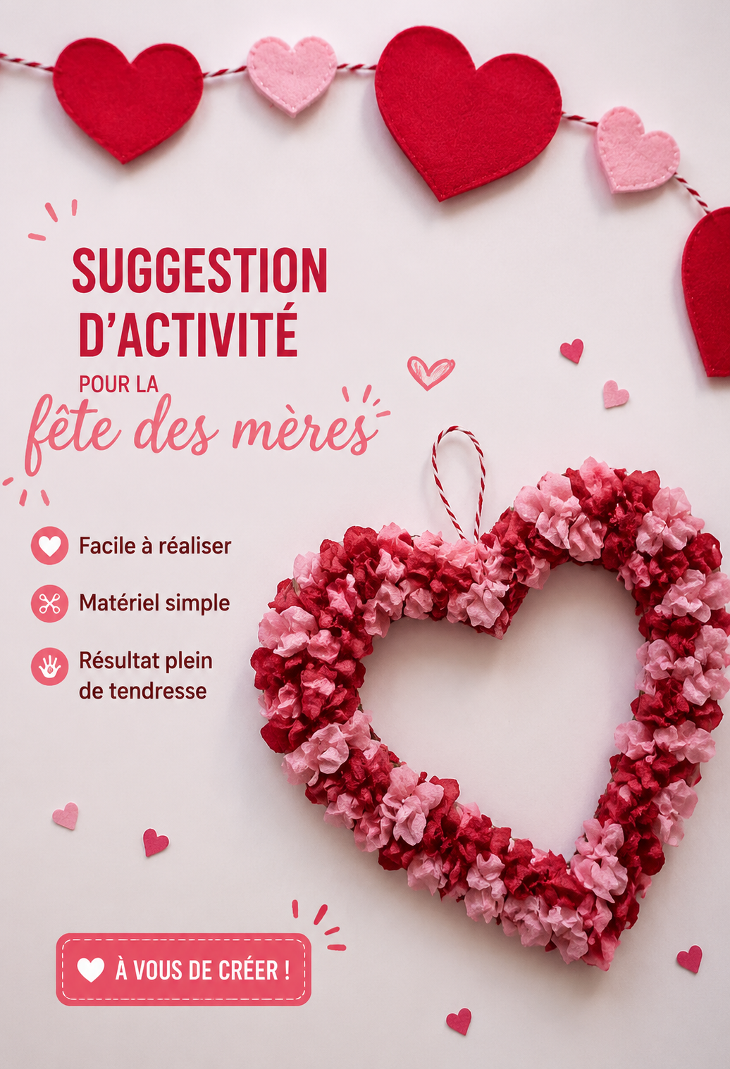 Activité manuelle pour la fête des mères avec enfants
