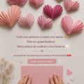 Création artistique fait main pour la Saint-Valentin avec des couleurs vives.
