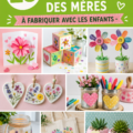 Bricolages colorés pour la fête des mères, réalisés par des enfants.