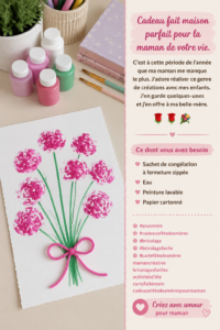 Cadeau fait maison pour la fête des mères avec des matériaux simples.