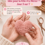Un pompon coloré fait main, parfait pour un cadeau de fête des mères.