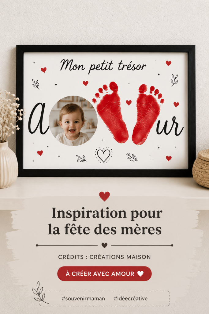 Un ensemble de créations artisanales pour la fête des mères, incluant des cadeaux faits main.