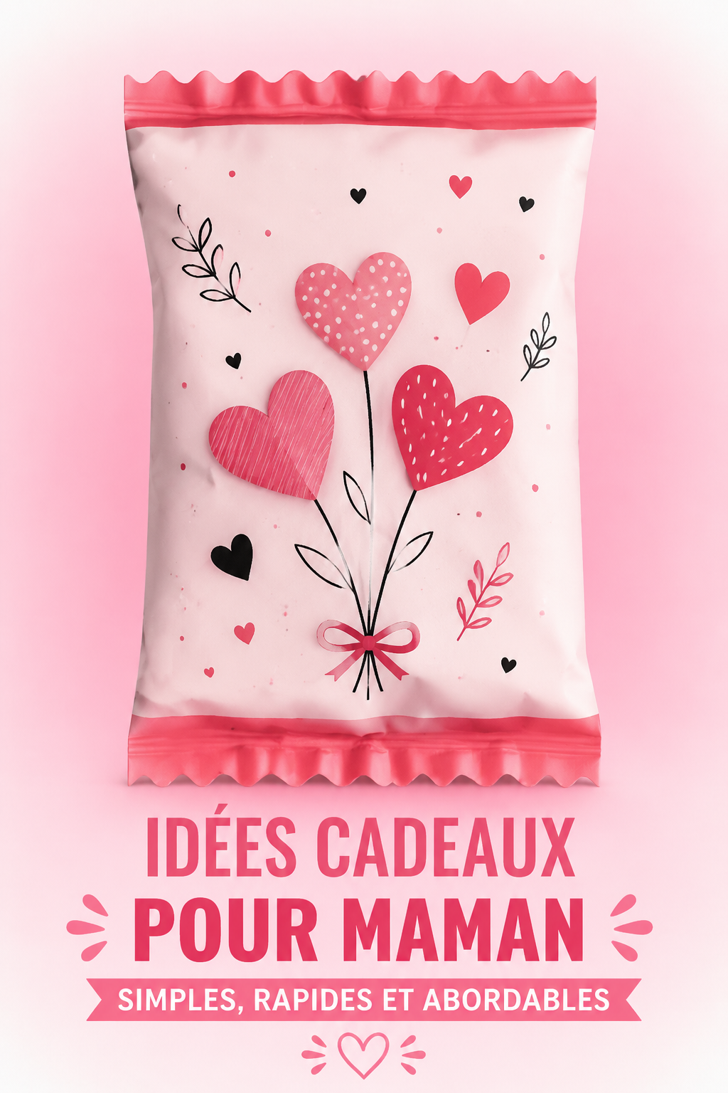 Une maman souriante recevant un cadeau fait maison.