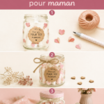 Un pot décoratif rempli de mots d'amour pour maman