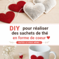 Sachets de thé en forme de cœur présentés sur une table élégante