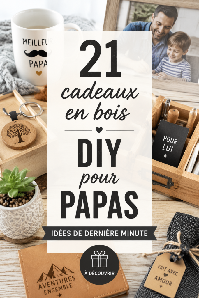 Cadeaux en bois DIY pour la fête des pères avec divers objets