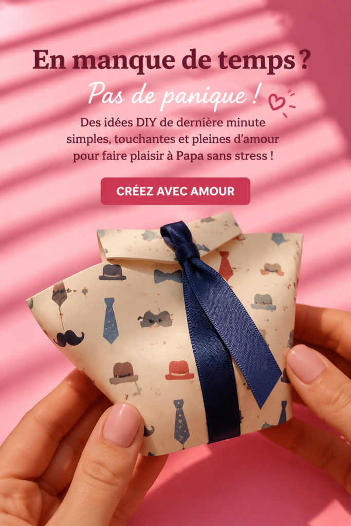 Cadeaux DIY de dernière minute pour la fête des pères avec des matériaux simples et créatifs.