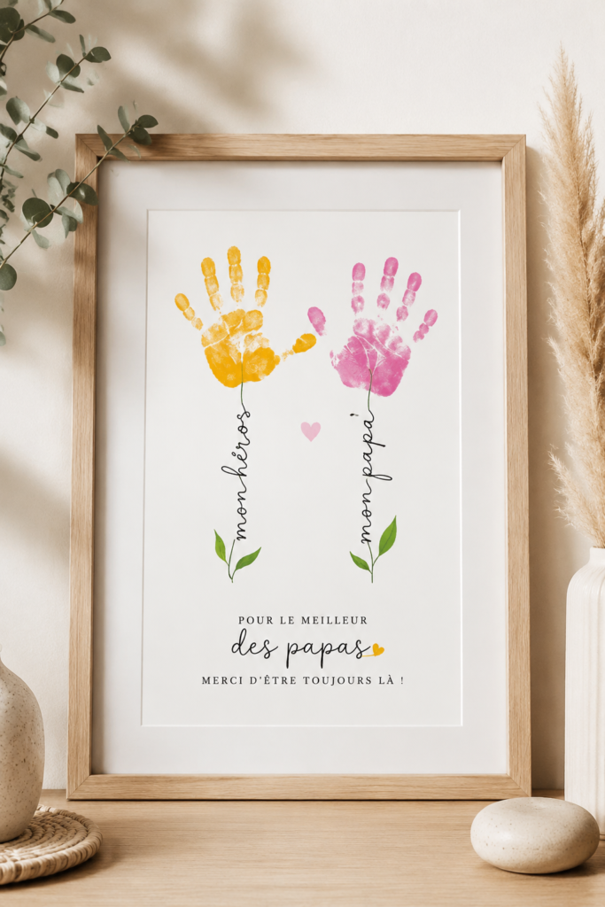 Cadeau créatif d'empreinte de main pour la fête des pères