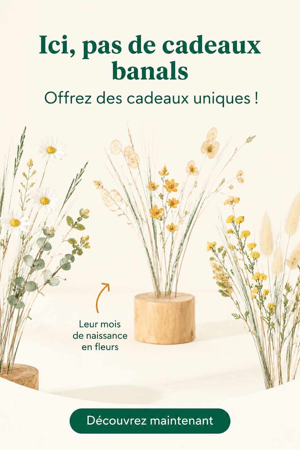 Image d'une sélection de cadeaux originaux présentés sur une table
