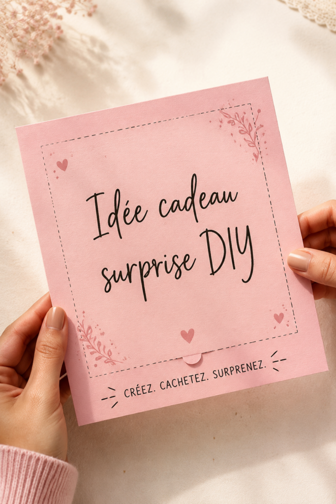 Idée de cadeau surprise fait maison avec un emballage créatif.
