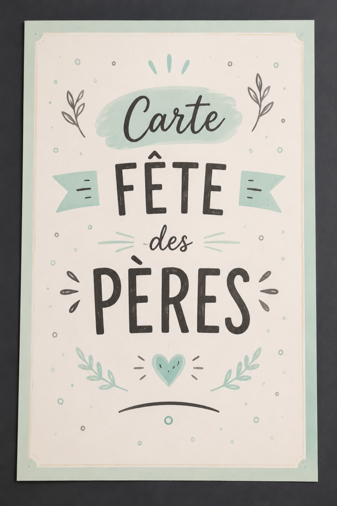 Modèle de carte pour la fête des pères à imprimer et personnaliser
