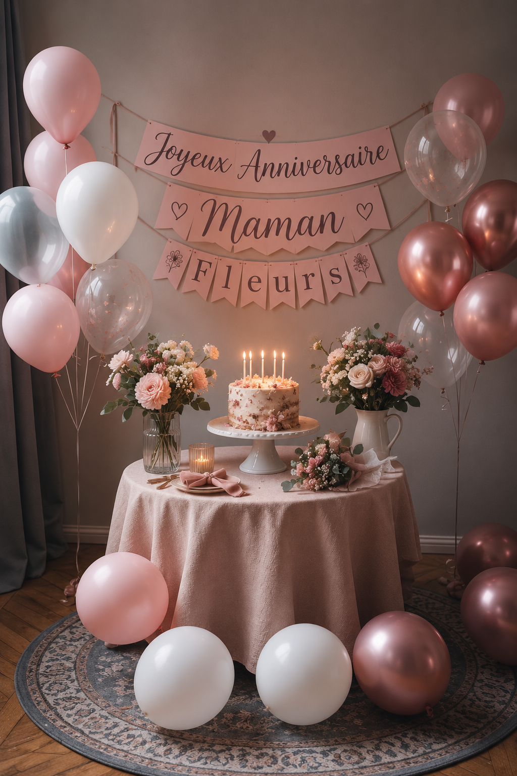 Un magnifique bouquet de fleurs colorées pour l'anniversaire d'une mère.