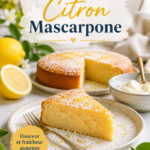 Un délicieux fondant au citron mascarpone, brillant et moelleux, prêt à être dégusté.