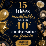 Fête de 40 ans avec décorations élégantes et invités heureux