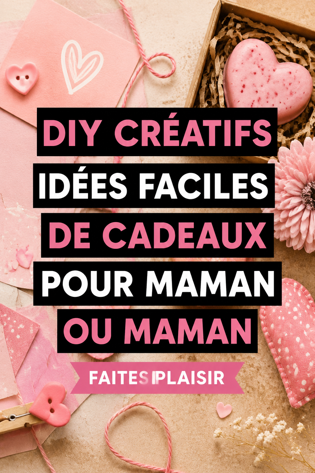 Une maman souriante recevant un cadeau fait main de son enfant, symbolisant l'amour et la créativité.