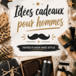 Une sélection d'idées cadeaux originales pour hommes, montrant des objets variés et attrayants.