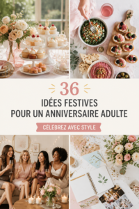 une fête d'anniversaire d'adulte avec décorations et invités heureux