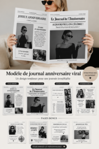 Un journal d'anniversaire coloré avec des photos et des messages privés.