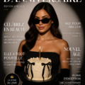 Magazine d'anniversaire sur mesure exposé sur une table avec des décorations de fête