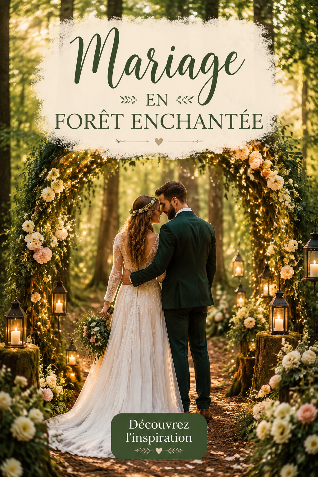 Mariage en forêt avec un décor enchanteur et romantique