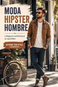 Un homme portant une chemise à carreaux et un chapeau, représentant la mode hipster masculine.