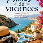 Photo d'un album de vacances bien organisé avec des souvenirs de voyage