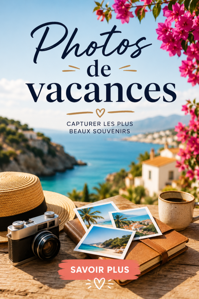 Photo d'un album de vacances bien organisé avec des souvenirs de voyage