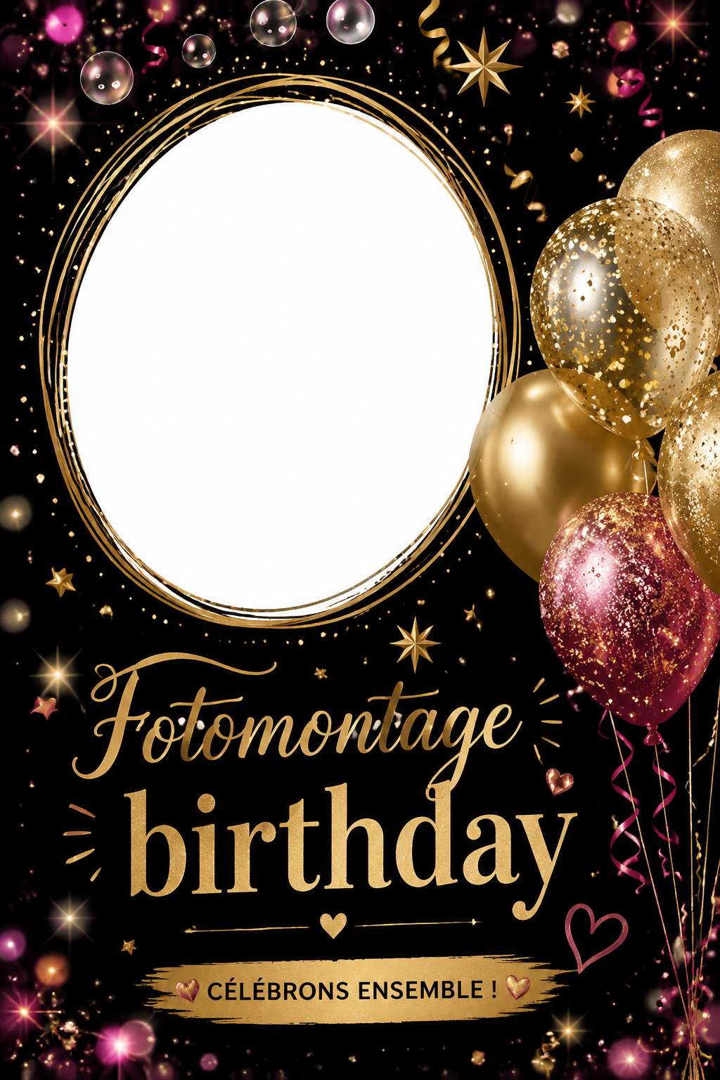 Un photomontage d'anniversaire coloré créé avec Pixiz, mettant en avant des souvenirs heureux.
