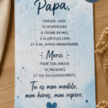 Puzzle personnalisé pour papa avec 24 pièces et pochon, idée cadeau originale.
