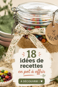 Recettes en pot à offrir, présentation de plusieurs bocaux colorés