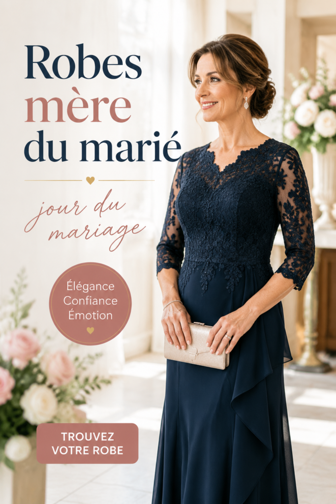 Robe élégante pour la mère du marié en tissu fluide et couleurs douces