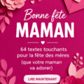 Texte touchant sur une carte pour la fête des mères avec un fond floral.