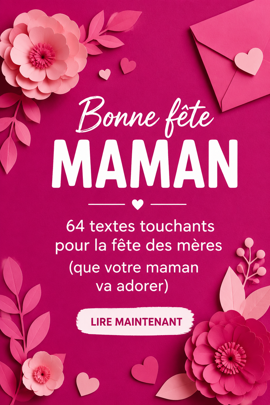 Texte touchant sur une carte pour la fête des mères avec un fond floral.