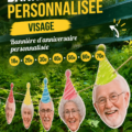 Bannière d'anniversaire photo personnalisée avec un design coloré et unique
