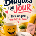 Une personne riant en lisant une blague amusante.