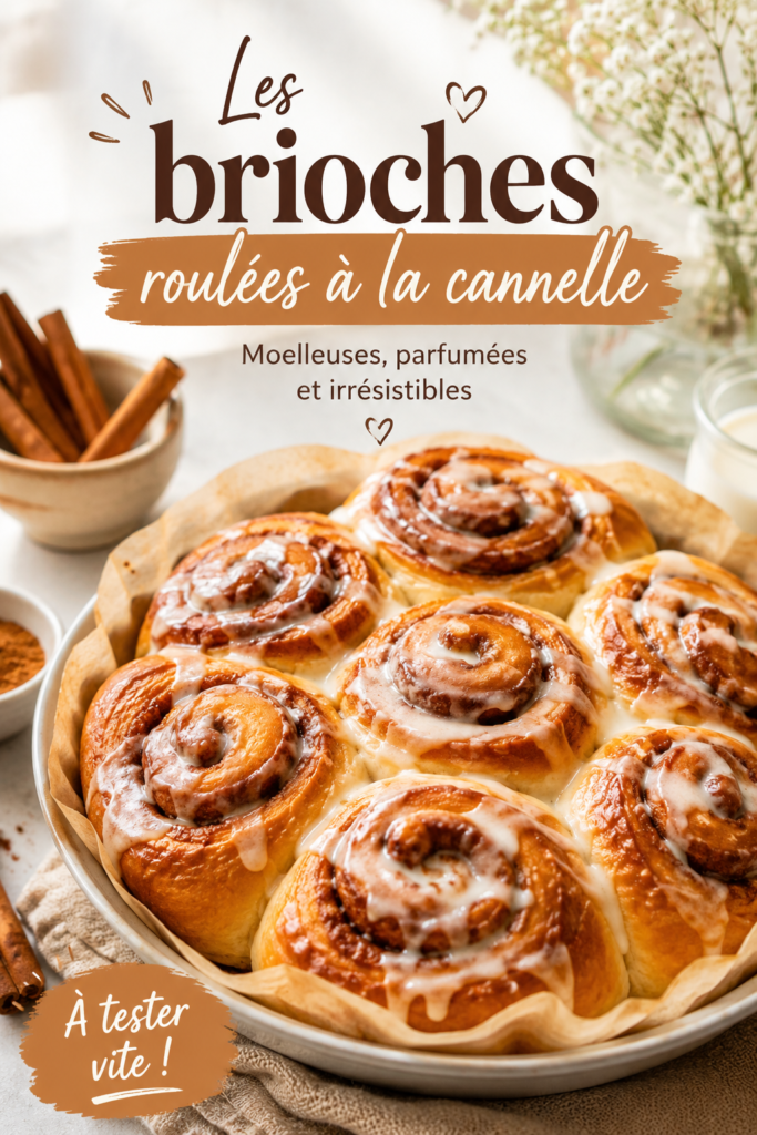 Brioche roulée à la cannelle sur un plat de présentation, moelleuse et dorée