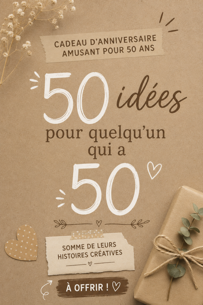 Des idées de cadeaux pour un 50ème anniversaire, mettant en avant des options personnelles et mémorables.