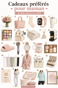 Un joli assortiment de cadeaux pour maman en 2023 mettant en avant des options personnalisées et créatives.