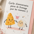 Carte d'anniversaire créative faite main pour une maman, avec des embellissements colorés.