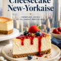 Cheesecake new-yorkaise présentée avec des fruits frais
