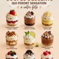 Superbes coupes dessert colorées sur une table de fête
