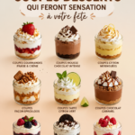 Superbes coupes dessert colorées sur une table de fête