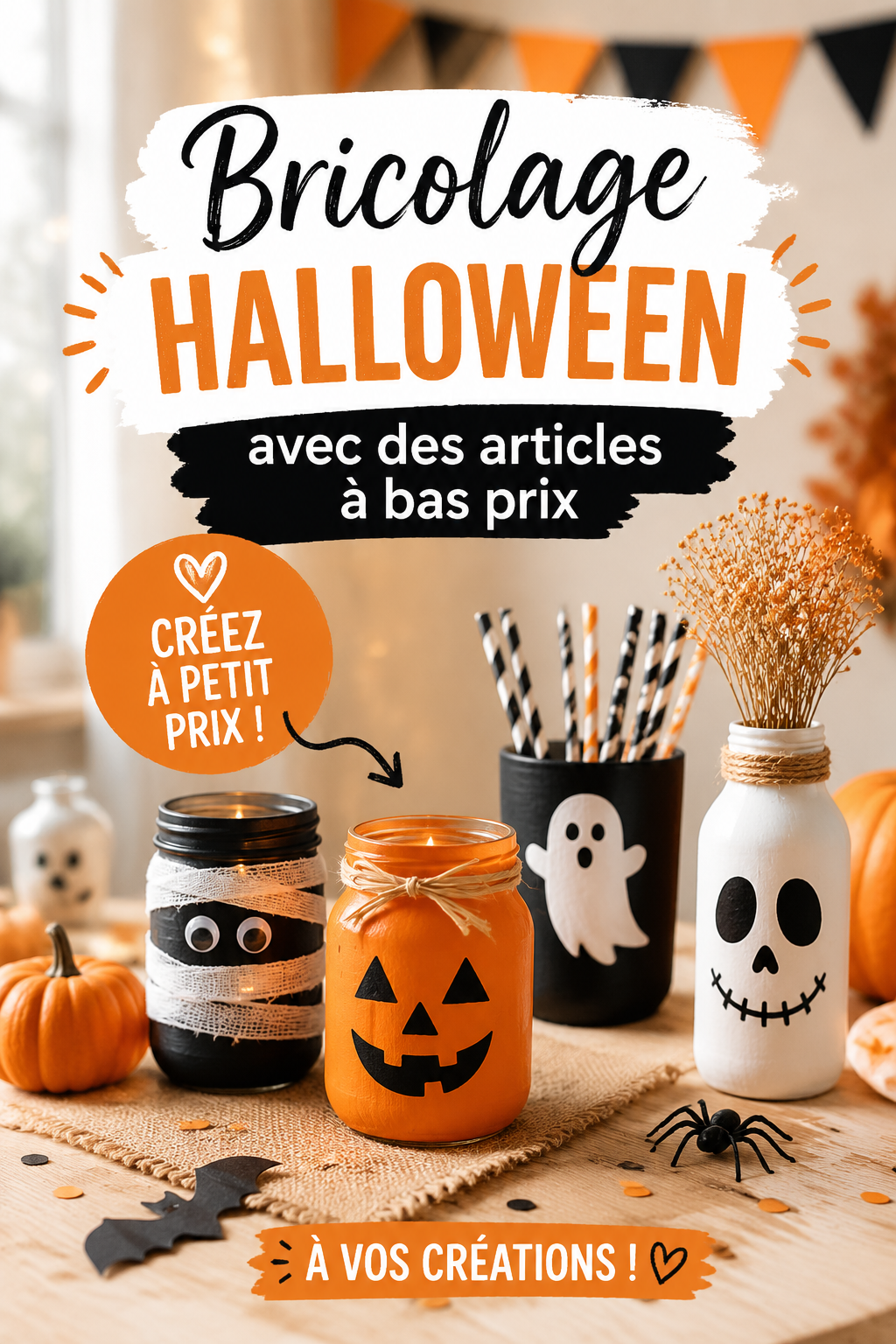 Décorations d'Halloween faites maison à petit prix
