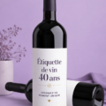 Bouteille de vin avec étiquette personnalisée pour un 40e anniversaire
