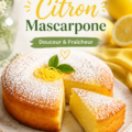 Un fondant au citron et mascarpone parfaitement cuit, servi sur une assiette blanche.