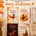 Affiche d'automne créée avec des motifs de feuilles et des couleurs chaudes