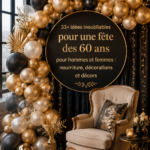 Fête personnalisée d'anniversaire de 60 ans avec des décorations colorées.
