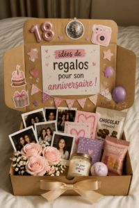 Idées de cadeaux d'anniversaire originaux, incluant des objets personnalisés et des expériences