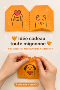 Un assortiment de cadeaux faits main, colorés et originaux disposés sur une table.