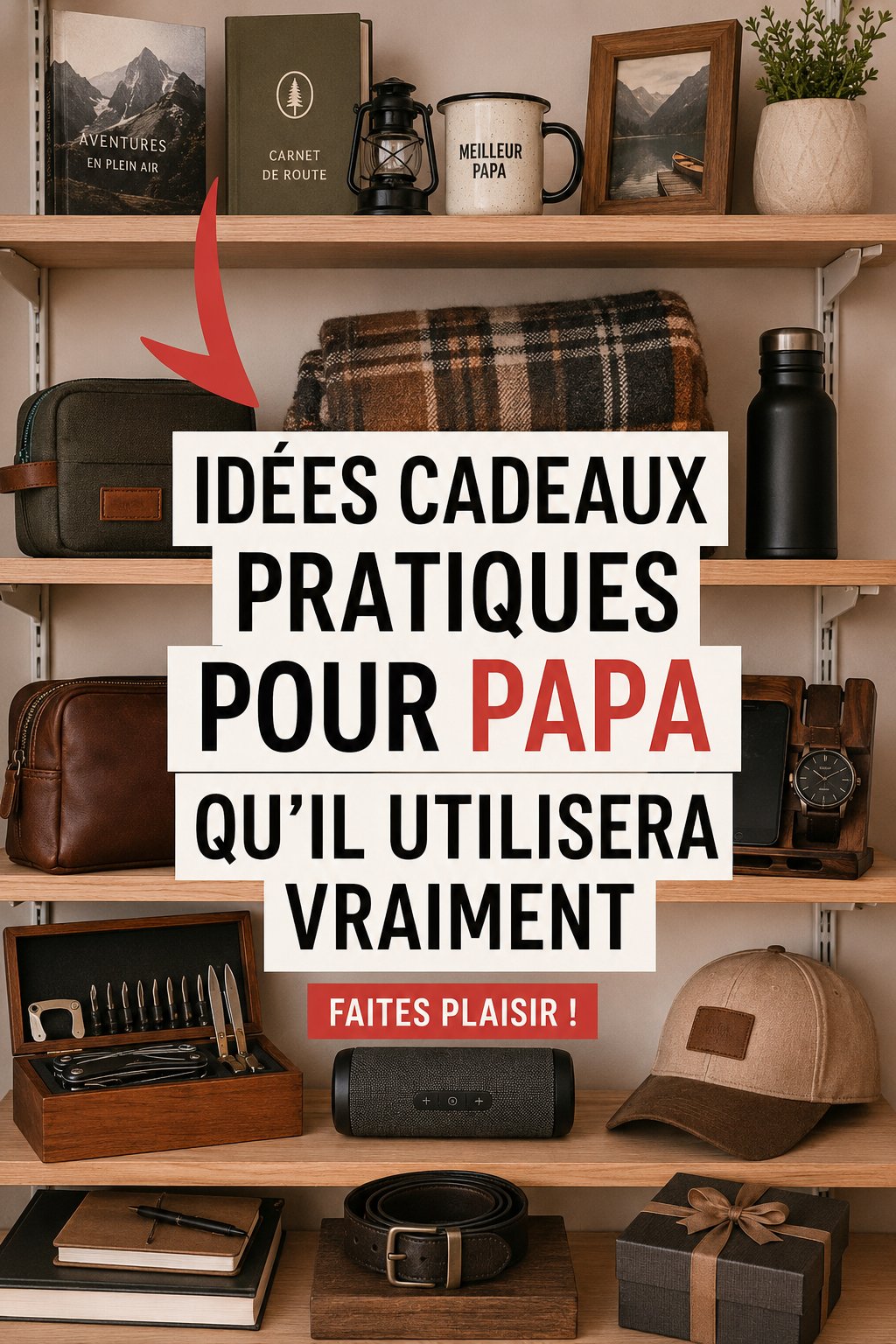 Un ensemble d'idées de cadeaux pratiques pour les papas